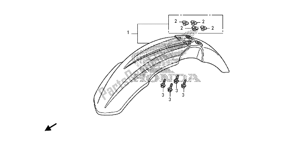 Tutte le parti per il Parafango Anteriore del Honda CRF 150 RB LW 2013
