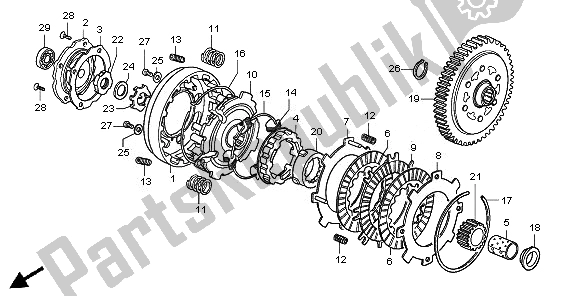 All parts for the Clutch of the Honda CRF 50F 2010