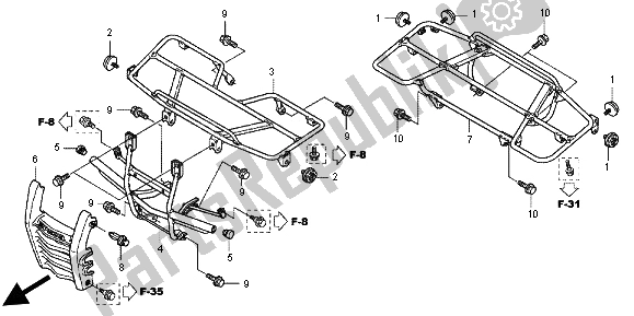 All parts for the Carrier of the Honda TRX 420 FA Fourtrax Rancher AT 2012