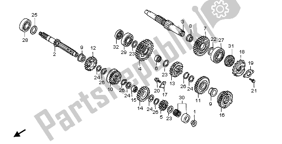 All parts for the Transmission of the Honda FMX 650 2006