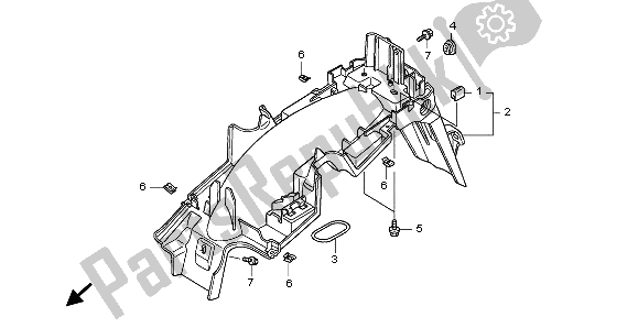 All parts for the Rear Fender of the Honda ANF 125 2007