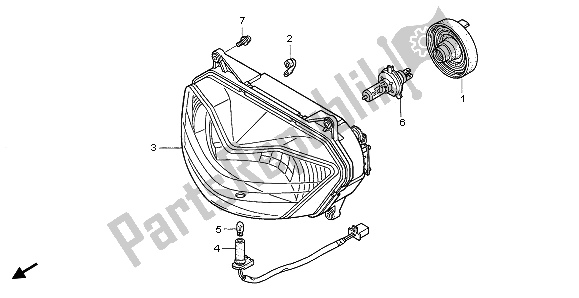 All parts for the Headlight of the Honda XL 650V Transalp 2006