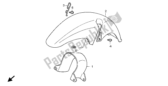 All parts for the Front Fender of the Honda XL 600V Transalp 1999