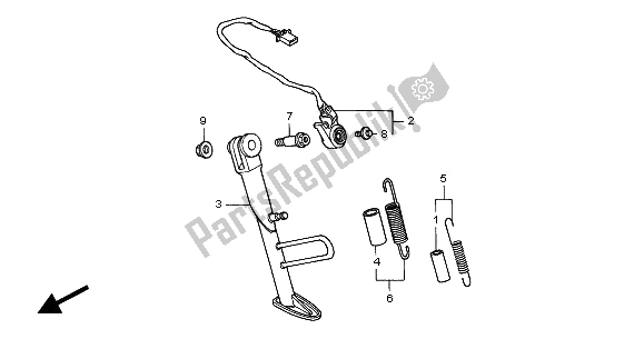 All parts for the Stand of the Honda XL 1000V 2000