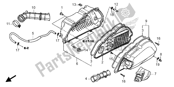 Todas as partes de Filtro De Ar do Honda SH 125A 2013