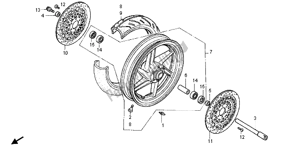 Tutte le parti per il Ruota Anteriore del Honda RVF 400R 1995