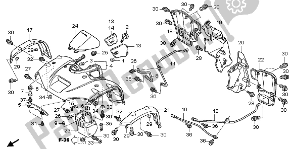 Todas las partes para Guardabarros Delantero de Honda TRX 680 FA Fourtrax Rincon 2009