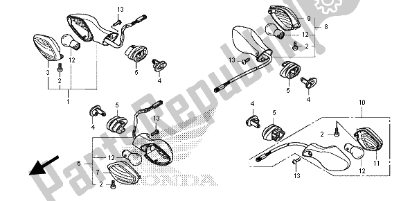 Tutte le parti per il Winker del Honda NC 700 SD 2012