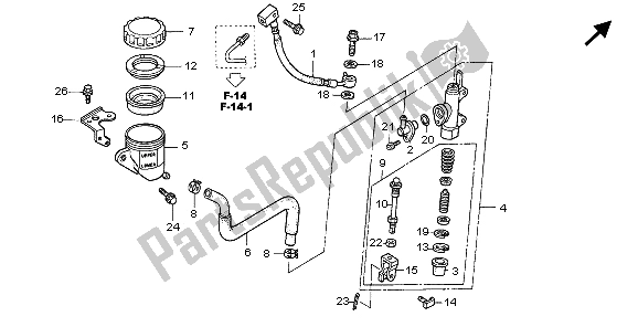 All parts for the Rr. Brake Master Cylinder of the Honda VFR 800 2007