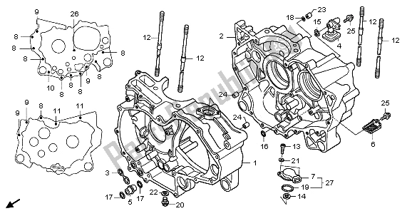 Todas las partes para Caja Del Cigüeñal de Honda TRX 500 FA Fourtrax Foreman 2006