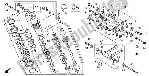 All parts for the Rear Cushion of the Honda CRF 250X 2009