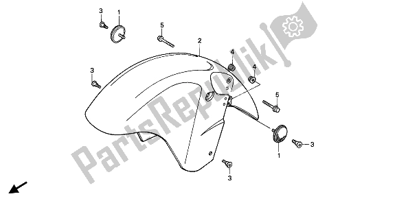 All parts for the Front Fender of the Honda CBR 1000F 1991