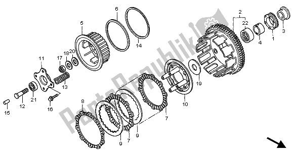 All parts for the Clutch of the Honda CB 600F Hornet 2006