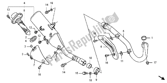 Tutte le parti per il Silenziatore Di Scarico del Honda CRF 450X 2013