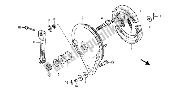 All parts for the Rear Brake Panel of the Honda CMX 450C 1988