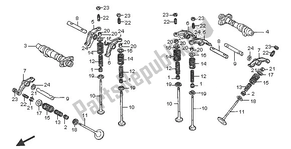 All parts for the Camshaft & Valve of the Honda XL 650V Transalp 2005