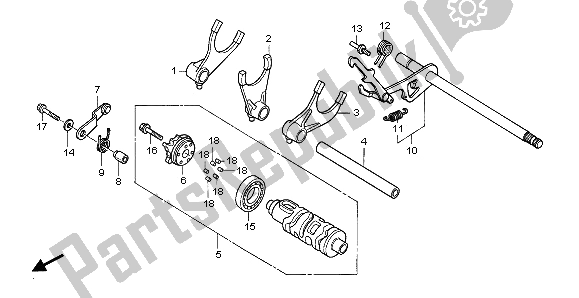 Todas las partes para Tambor De Cambio De Marchas de Honda NT 700V 2007