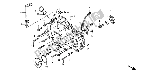 All parts for the Right Crankcase Cover of the Honda CBR 900 RR 2003