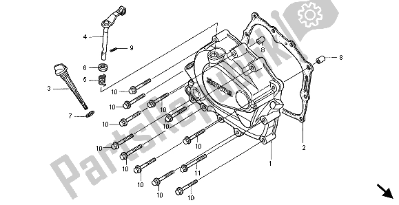 All parts for the Right Crankcase Cover of the Honda XLR 125R 1998