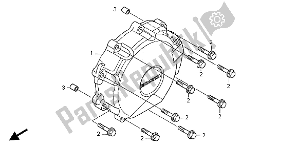 All parts for the A. C. Generator Cover of the Honda CBR 1000 RA 2013