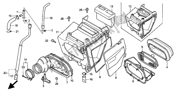 Toutes les pièces pour le Purificateur D'air du Honda XR 600R 1994