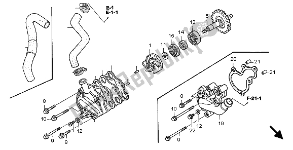 Tutte le parti per il Pompa Dell'acqua del Honda CR 125R 2006