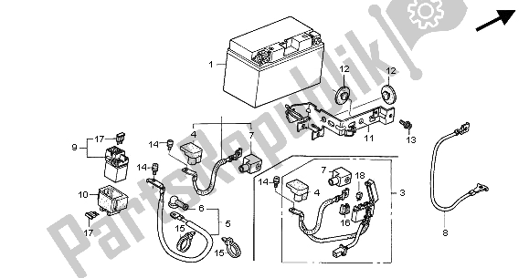 Wszystkie części do Bateria Honda CBF 500A 2004