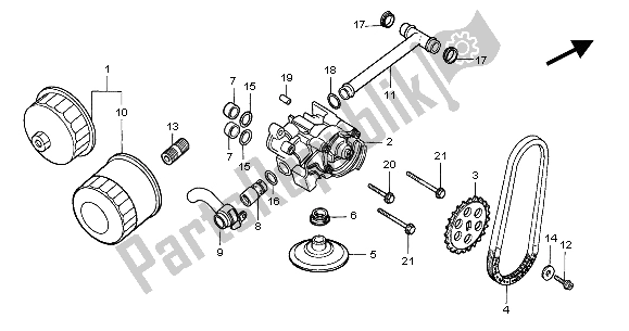 Tutte le parti per il Filtro Dell'olio E Pompa Dell'olio del Honda NT 650V 2004