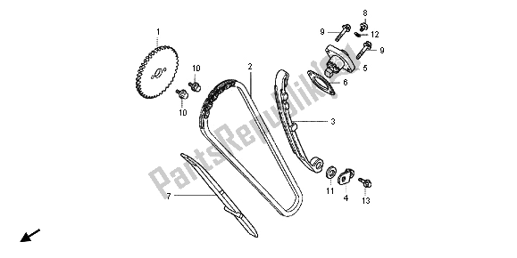 All parts for the Cam Chain & Tensioner of the Honda CBR 125 RT 2012