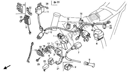 Tutte le parti per il Cablaggio & C. D. I. Unità E Bobina Di Accensione del Honda XR 250R 1988