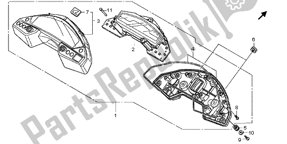 Tutte le parti per il Metro (mph) del Honda VFR 800X 2012