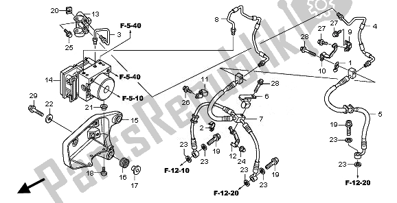 All parts for the Abs Modulator of the Honda VFR 1200 FD 2011