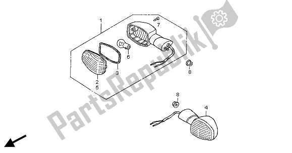 Todas as partes de Piscadela do Honda CBF 500 2004