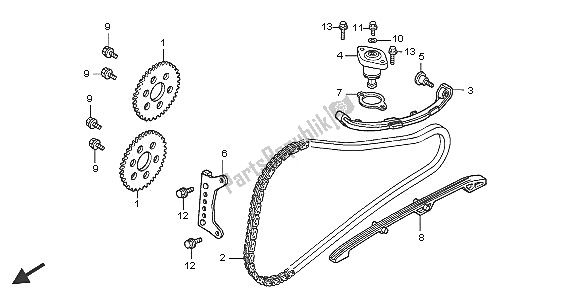 All parts for the Cam Chain & Tensioner of the Honda FJS 600D 2005