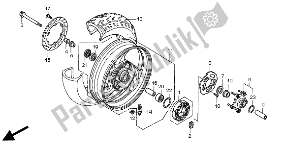 Todas las partes para Rueda Trasera de Honda NT 650V 1998