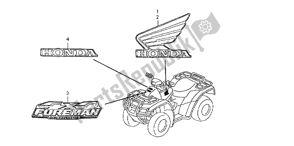 Wszystkie części do Emblemat I Znak Honda TRX 500 FA Fourtrax Foreman Rubicon 2013