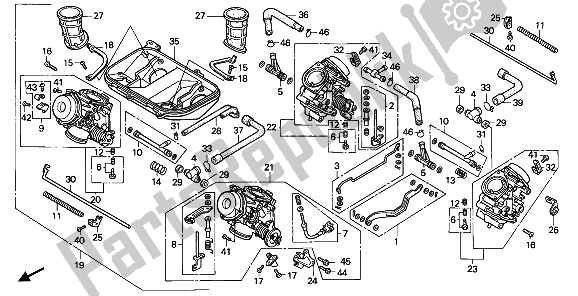 Todas las partes para Carburador (montaje) de Honda VFR 400R3 1990