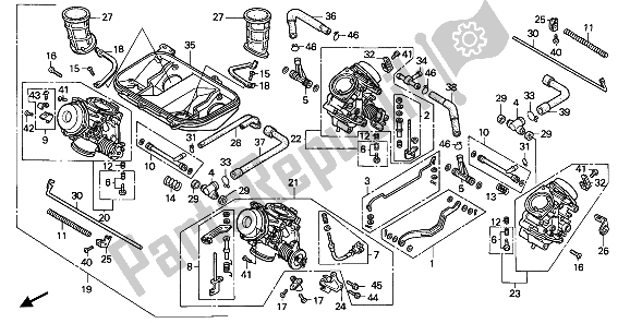 Todas las partes para Carburador (montaje) de Honda VFR 400R3 1990