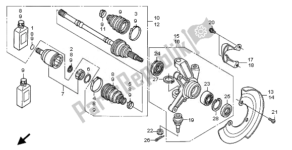 Todas as partes de Junta do Honda TRX 500 FA Fourtrax Foreman Rubicon 2008