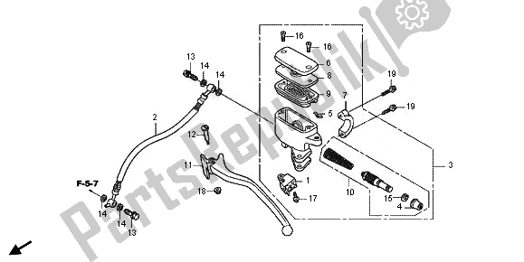 Todas las partes para Cilindro Maestro Del Freno Trasero de Honda FJS 600D 2011