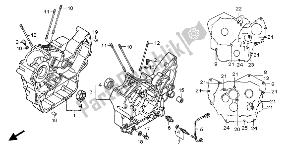 All parts for the Crankcase of the Honda NT 650V 2002