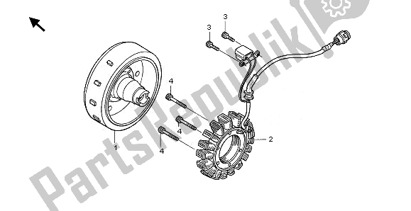 Toutes les pièces pour le Générateur du Honda TRX 680 FA Fourtrax Rincon 2008