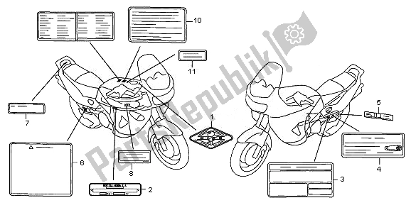 All parts for the Caution Label of the Honda XL 1000 VA 2008