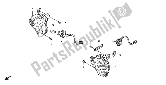 All parts for the Front Winker of the Honda NSS 250A 2009