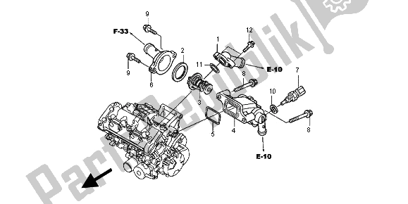 Todas as partes de Termostato do Honda CBR 600F 2012