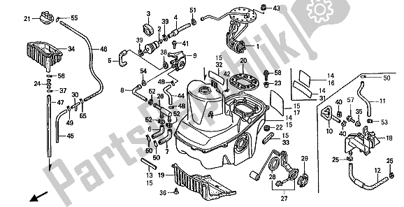 Alle onderdelen voor de Benzinetank van de Honda ST 1100 1990