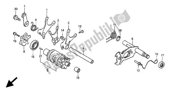 Todas las partes para Tambor De Cambio De Marcha de Honda XR 600R 1994