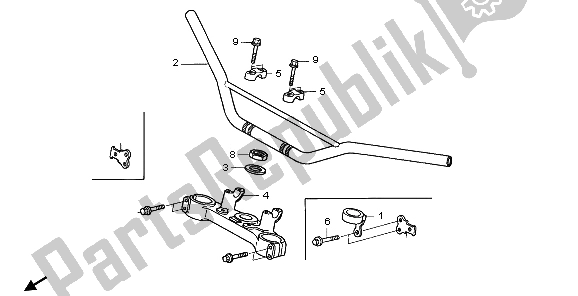 Todas las partes para Manejar Tubo Y Puente Superior de Honda XR 650R 2006