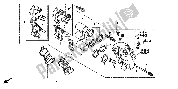 Tutte le parti per il Pinza Freno Anteriore del Honda FJS 600D 2011