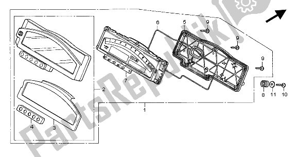 Tutte le parti per il Metro (kmh) del Honda VTR 1000 SP 2004